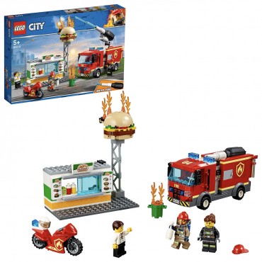 LEGO City Burger Bar Fire Rescue Building Blocks for Kids 60214